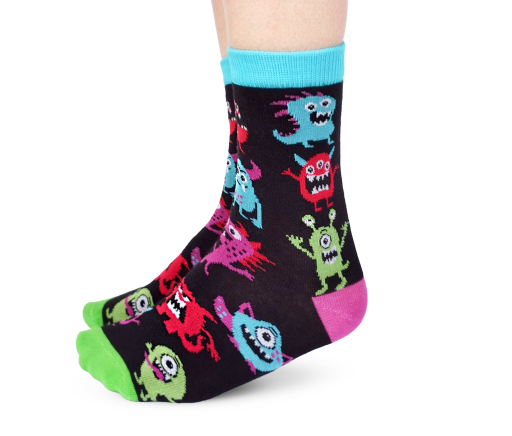 monsters socks Monster Mash Kid's Crew Socks – Soleful Giving